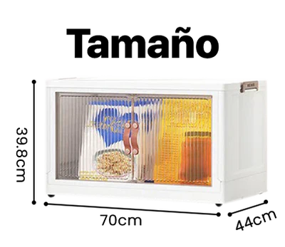 Kit de Cajas Organizadoras Apilables con Ruedas y Puerta Frontal